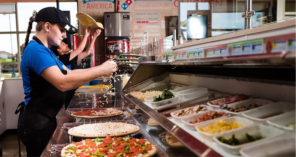 Domino's pizza making