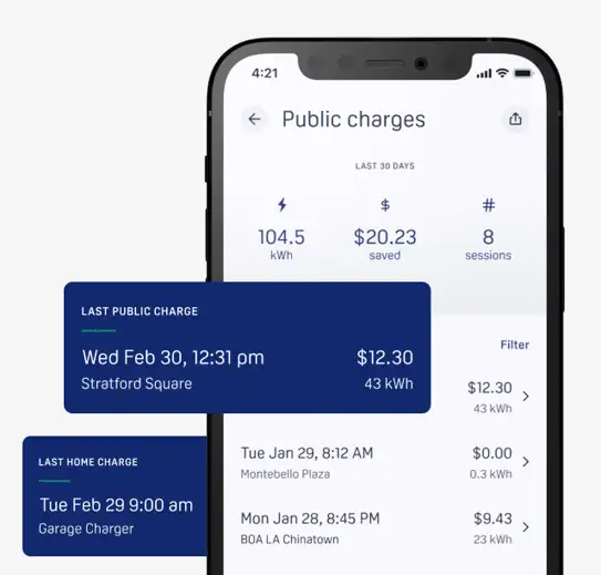 App charge history screen