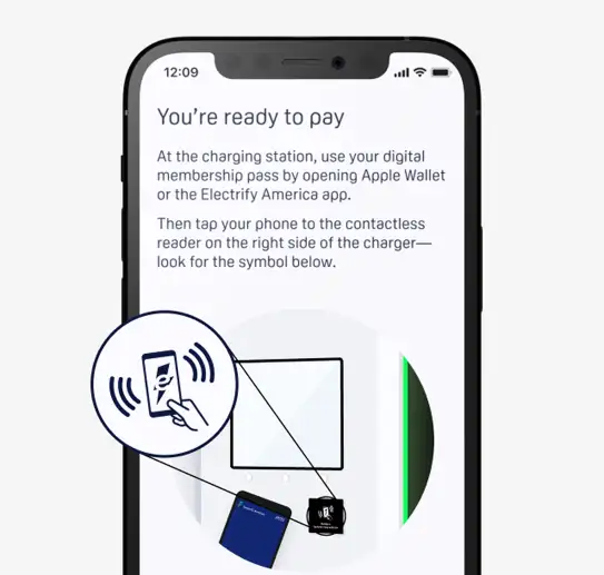 App contactless payment screen