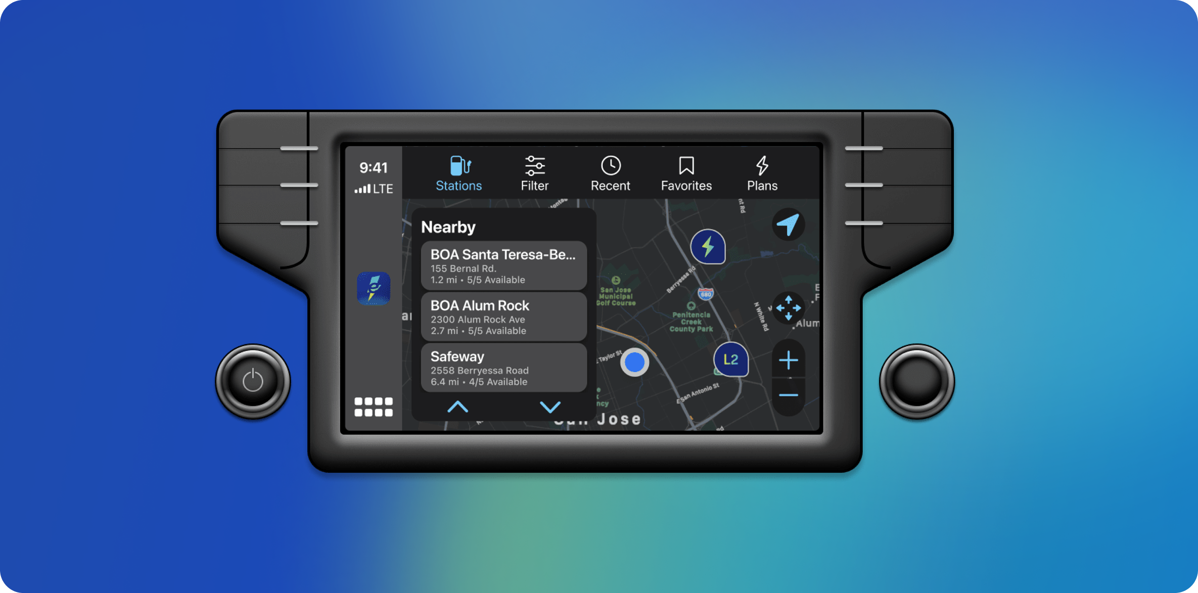 Electrify America CarPlay interface
