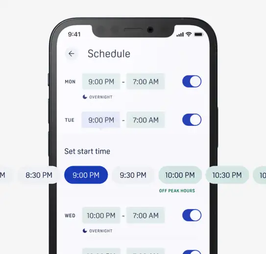 HomeStation scheduling screen