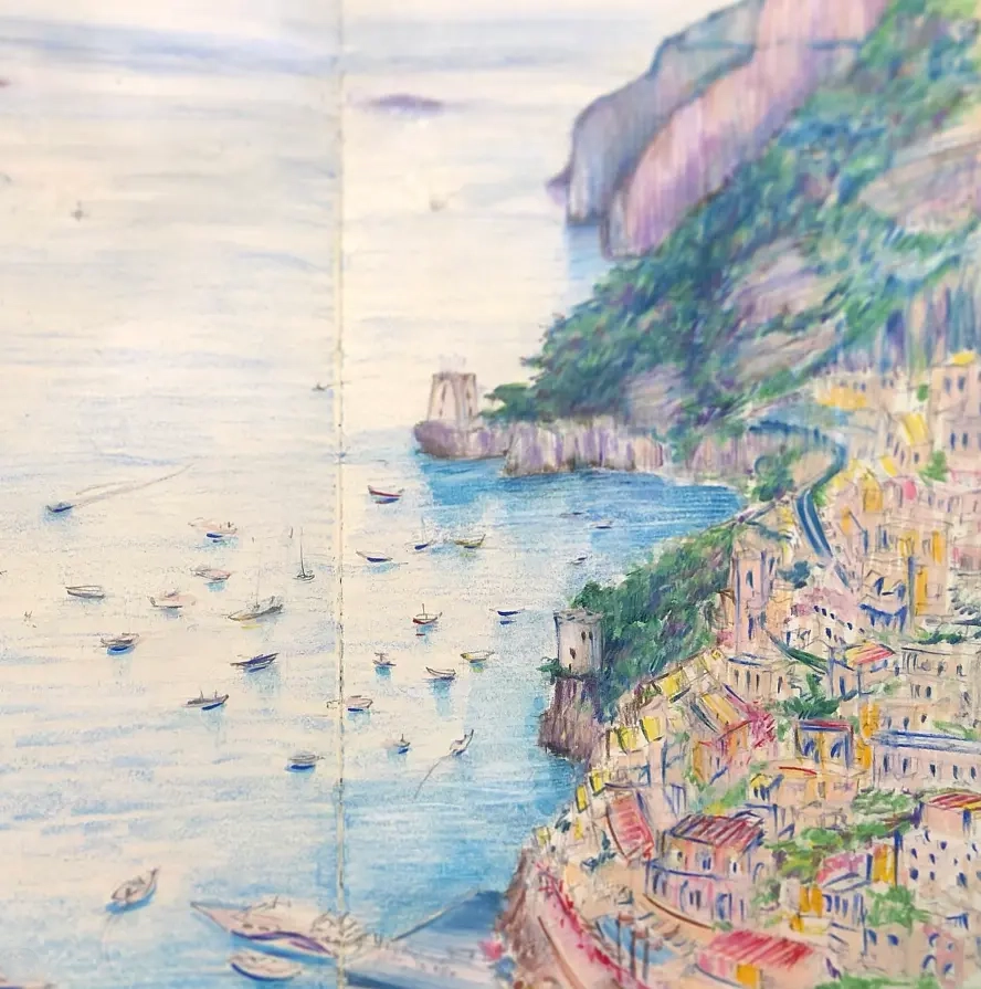 Amalfi Coast watercolor sketch